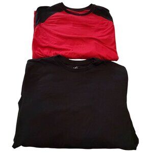 Set of 2 George Red & Black Long-Sleeve Tees Men's Size M (38-40)